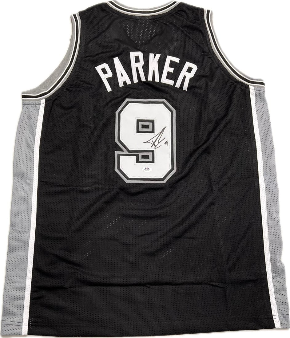 Tony Parker Autographed Jersey PSA/DNA San Antonio Spurs Original: Tony Parker Autographed Jersey PSA/DNA San Antonio Spurs Original This is an original, pre-owned jersey featuring a stitched design, autographed by basketball star Tony Parker of the San Antonio Spurs