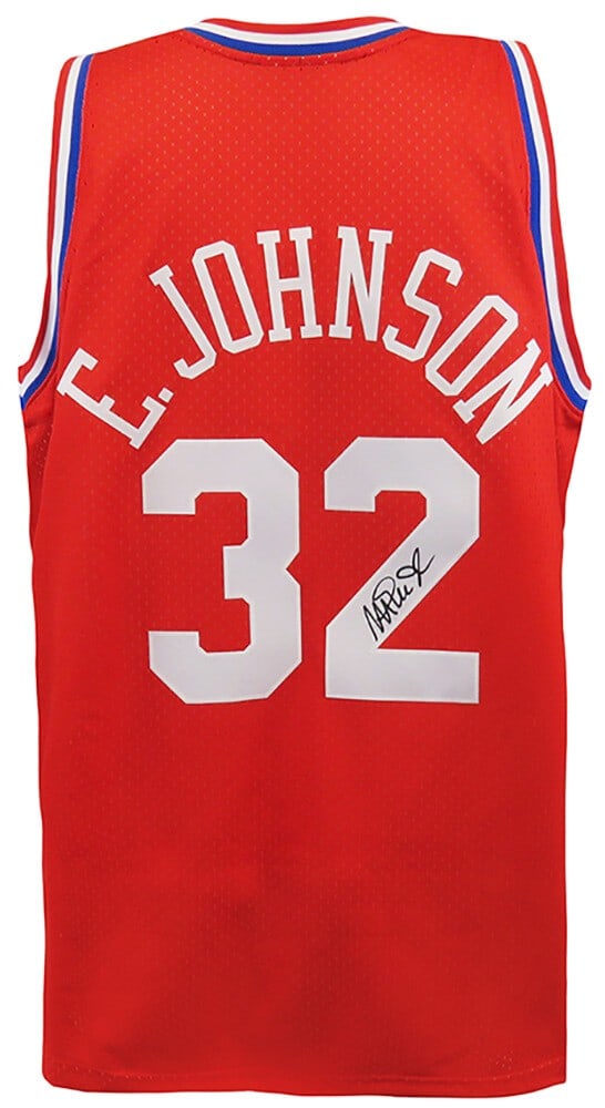 Magic Johnson Signed 1991 All Star Game Mitchell & Ness Jersey with COA: Magic Johnson Signed 1991 All Star Game Mitchell & Ness Jersey with COA This is a Magic Johnson signed official Mitchell & Ness red throwback swingman jersey from the 1991 All Star Game. The jersey, r