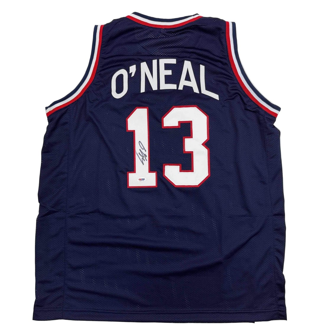 Autographed Shaquille O'Neal USA Blue Jersey with PSA COA: Autographed Shaquille O'Neal USA Blue Jersey with PSA COA This autographed Shaquille O'Neal blue jersey is an exceptional collectible for any basketball fan. Featuring the name and number of the legen