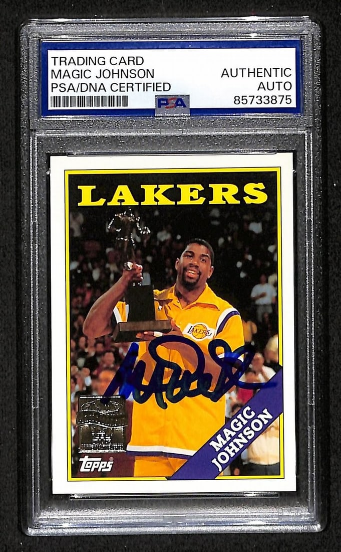 Magic Johnson PSA DNA Authenticated 2000 Topps Archives Basketball Card MJ6: Magic Johnson PSA DNA Authenticated 2000 Topps Archives Basketball Card MJ6 This is an original 2000 Topps Archives basketball card featuring Magic Johnson, signed by Magic Johnson. The card is number