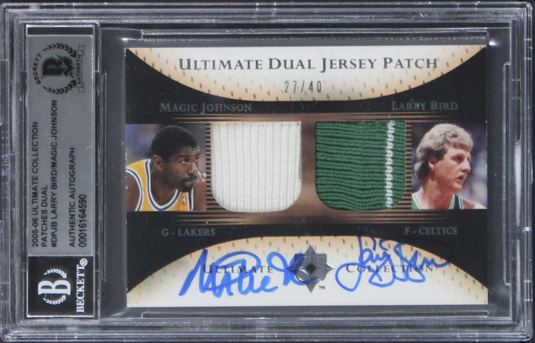 2005 Ultimate Collection Dual Patch Card Signed by Bird and Johnson Beckett Authenticated (1 of 2)