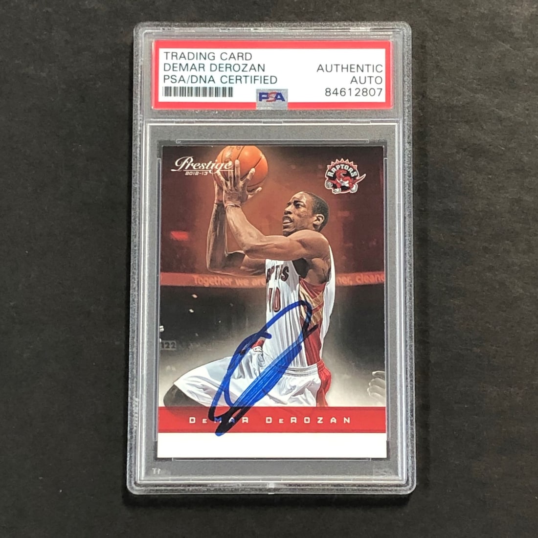 2012-13 Panini Prestige #37 DeMar DeRozan Autographed Card PSA Certified: 2012-13 Panini Prestige #37 DeMar DeRozan Autographed Card PSA Certified This is a 2012-13 Panini Prestige #37 basketball card featuring the autograph of DeMar DeRozan, a notable player for the Toront