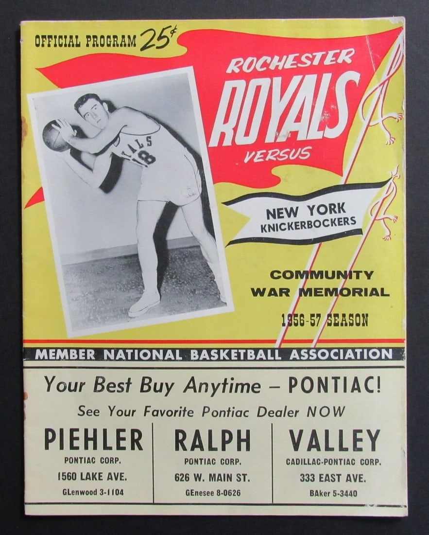 Basketball Program 1956-57 Rochester Royals Versus New York Knickerbockers (1 of 5)