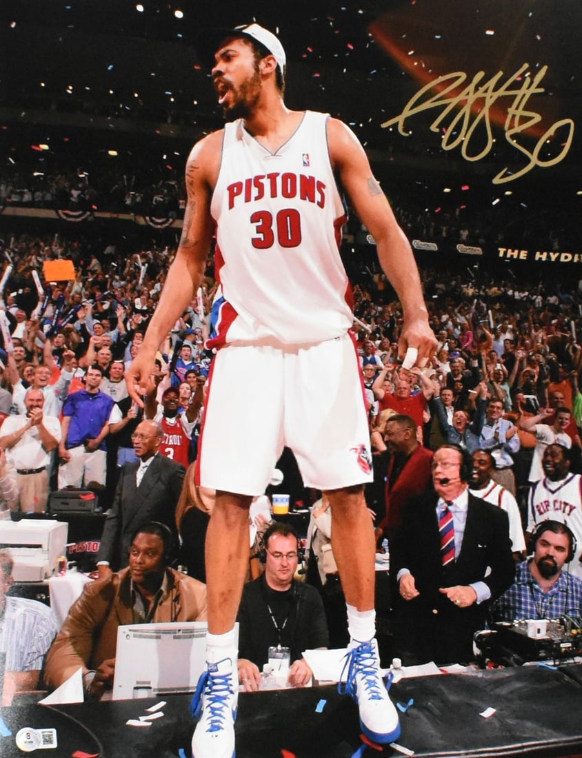 Rasheed Wallace Signed 16x20 Detroit Pistons Photo With Beckett W Authentication (1 of 2)