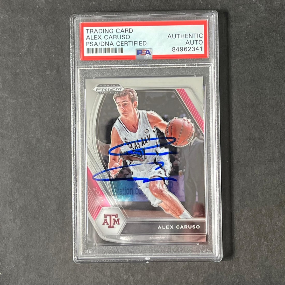2021 Panini Prizm Draft Picks #76 Alex Caruso Autographed Card PSA Authenticated (1 of 2)