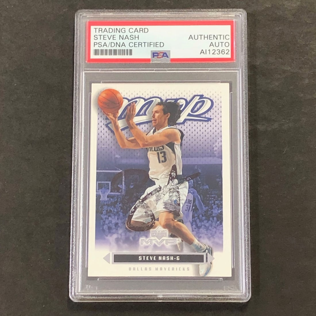2003 Upper Deck MVP #28 Steve Nash Autographed Card PSA Slabbed Mavericks: 2003 Upper Deck MVP #28 Steve Nash Autographed Card PSA Slabbed Mavericks This listing features a 2003 Upper Deck MVP #28 basketball card signed by the legendary Steve Nash, who is celebrated for his 