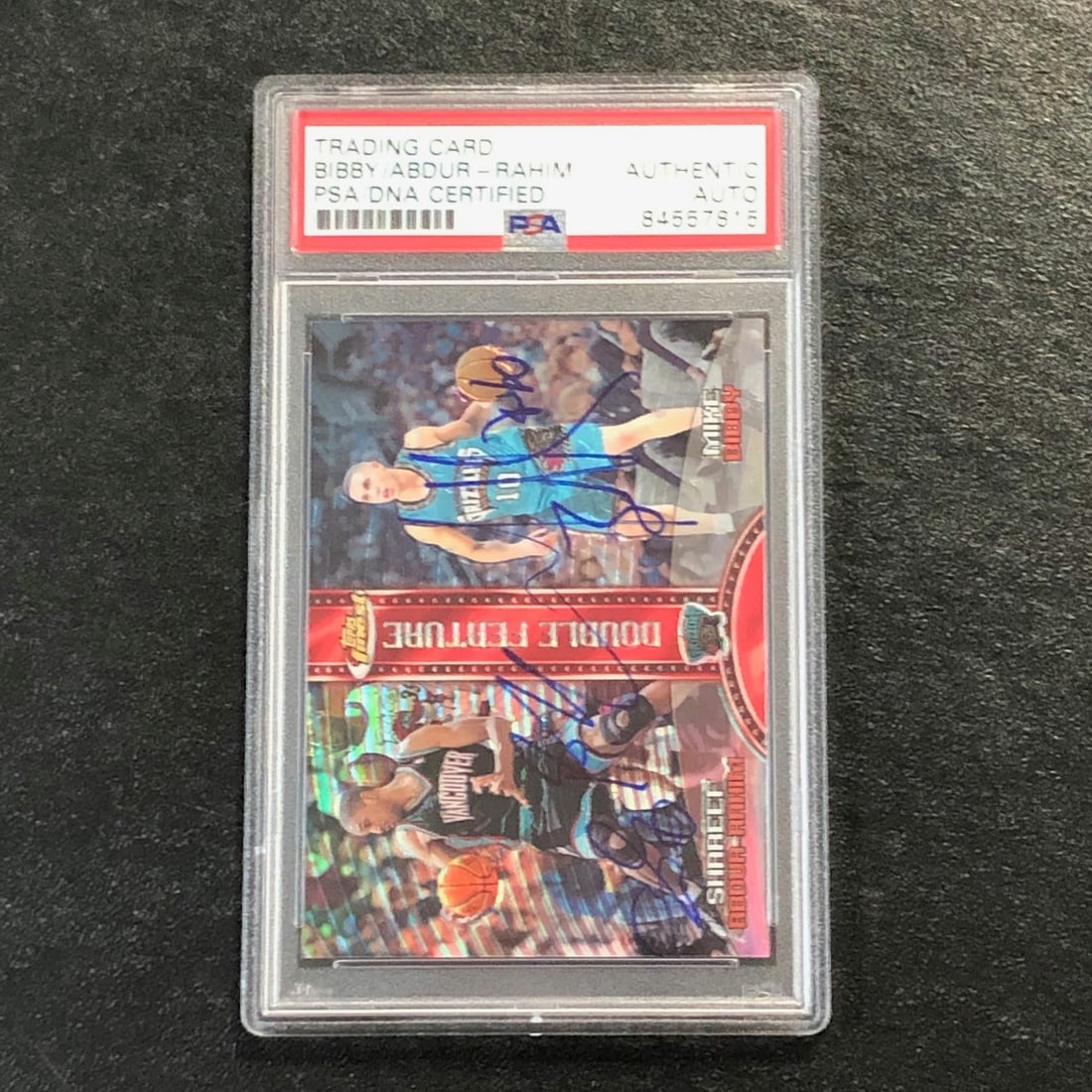 1999-00 Topps Finest #DF3 Signed Mike Bibby Shareef Abdur-Rahim Card PSA/DNA (1 of 2)