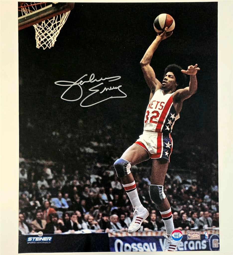 Signed Julius Erving 76ers 16x20 Basketball Photo Steiner Authentic: Signed Julius Erving 76ers 16x20 Basketball Photo Steiner Authentic This 16x20 photo features the autograph of Julius Erving, a legendary player from the Philadelphia 76ers. The signature has been aut