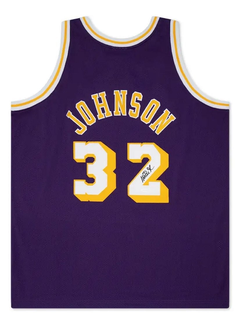 Magic Johnson Autographed Lakers Jersey 84/85 Authentic Mitchell Ness Upper Deck: Magic Johnson Autographed Lakers Jersey 84/85 Authentic Mitchell Ness Upper Deck Celebrate the legacy of Magic Johnson with this authentic Los Angeles Lakers jersey, meticulously crafted by Mitchell &