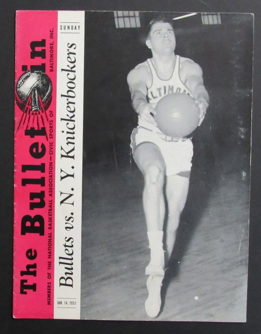 Basketball Program 1951 Baltimore Bullets Faces New York Knickerbockers (1 of 5)