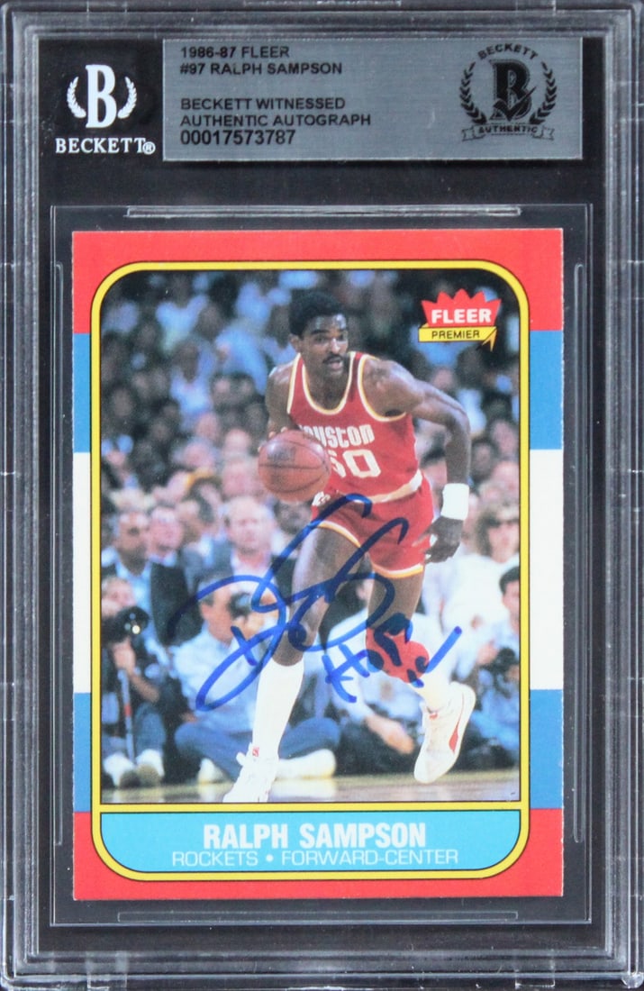 Ralph Sampson Signed 1986 Fleer #97 Card Houston Rockets BAS Authenticated: Ralph Sampson Signed 1986 Fleer #97 Card Houston Rockets BAS Authenticated This authentic 1986 Fleer #97 card features the signature of Ralph Sampson, a celebrated player of the Houston Rockets. Each 