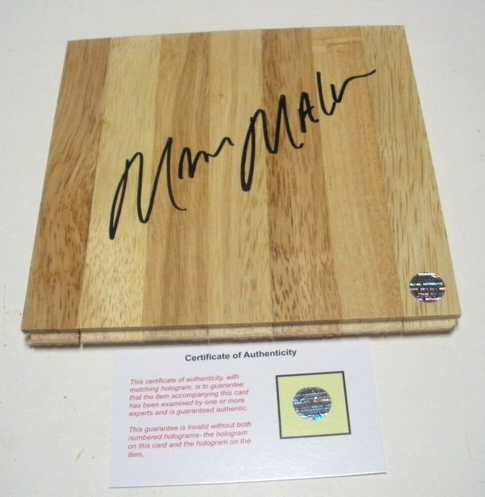 Moses Malone Signed NBA Floorboard With COA Philadelphia 76ers Hawks (1 of 1)