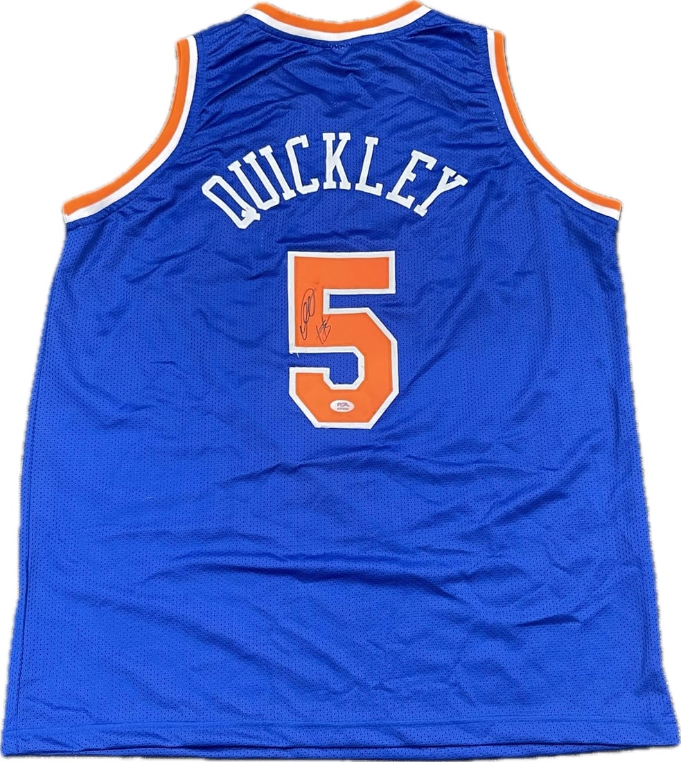 Immanuel Quickley Autographed Jersey PSA/DNA New York Knicks: Immanuel Quickley Autographed Jersey PSA/DNA New York Knicks This is an autographed jersey by Immanuel Quickley, a standout player for the New York Knicks. The signature on this jersey has been authen