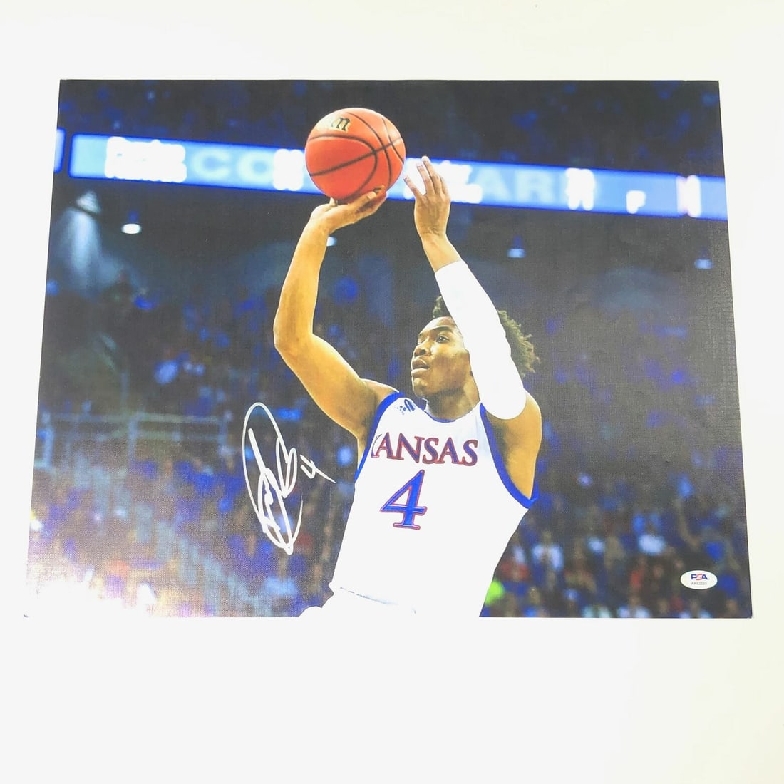 DEVONTE' GRAHAM Autographed 16x20 Photo PSA/DNA Kansas Jayhawks: DEVONTE' GRAHAM Autographed 16x20 Photo PSA/DNA Kansas Jayhawks This is an original, professionally printed 16x20 photograph featuring the autograph of DEVONTE' GRAHAM, a notable player from the Kansa