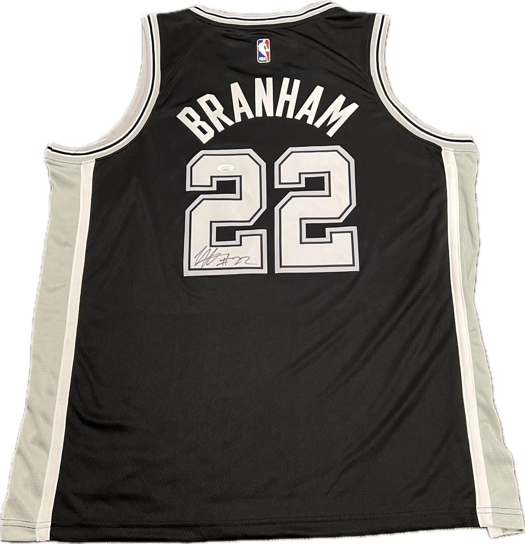 Malaki Branham San Antonio Spurs Jersey JSA Authenticated Autograph: Malaki Branham San Antonio Spurs Jersey JSA Authenticated Autograph This authentic San Antonio Spurs jersey is signed by Malaki Branham, showcasing his signature prominently. The autograph has been ve