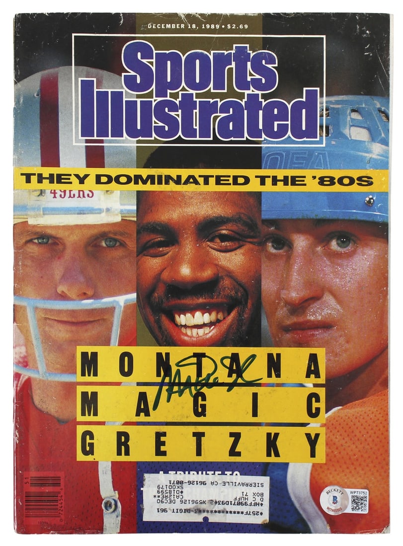 Magic Johnson Autographed 1989 Sports Illustrated Magazine Beckett Witnessed (1 of 8)