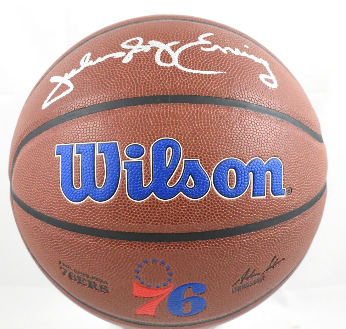 Julius Erving Signed Wilson NBA Basketball Beckett Authenticated: Julius Erving Signed Wilson NBA Basketball Beckett Authenticated This NBA Wilson Logo basketball is autographed by Julius Erving and is an original item. It features the Philadelphia 76ers and is asso