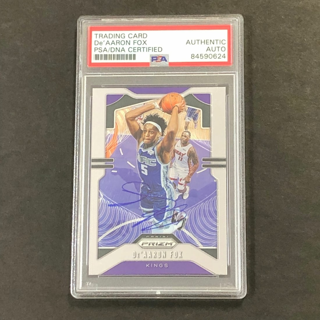 PSA Slabbed De'Aaron Fox Autographed Panini Prizm Silver #120 Kings Card (1 of 2)