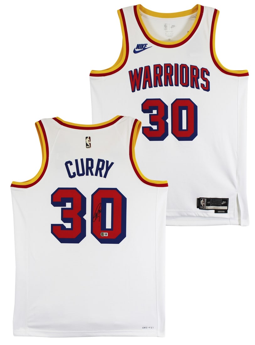 Stephen Curry Autographed 2024 Warriors White Classic Edition Nike Jersey BAS Authenticated: Stephen Curry Autographed 2024 Warriors White Classic Edition Nike Jersey BAS Authenticated This is an original White Nike 2024 Classic Edition Swingman Jersey, personally signed by Stephen Curry of t