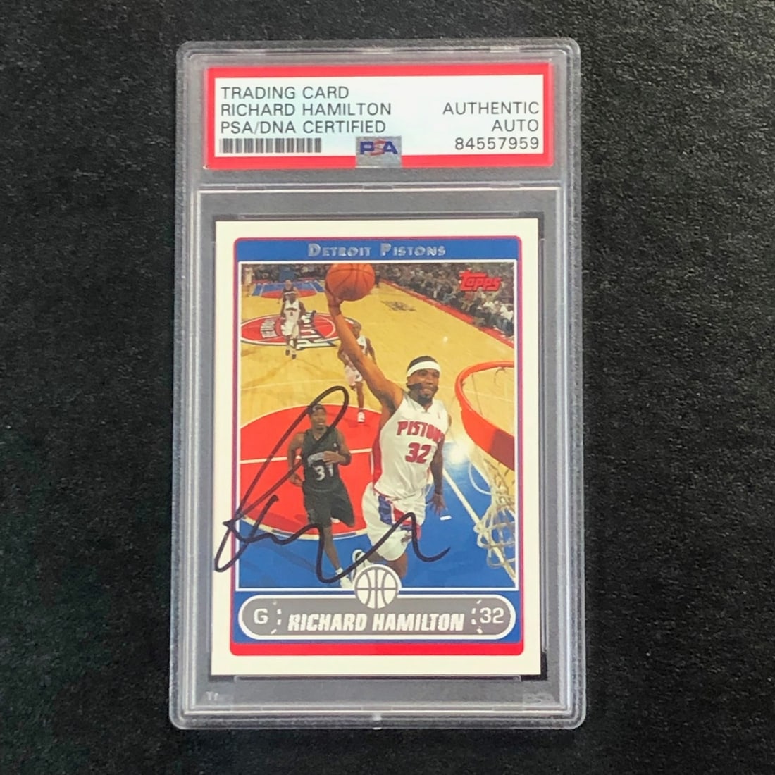 PSA Slabbed Richard Hamilton 2006-07 Topps #90 Autographed Card Pistons: PSA Slabbed Richard Hamilton 2006-07 Topps #90 Autographed Card Pistons This is a 2006-07 Topps #90 basketball card featuring Richard Hamilton of the Detroit Pistons. The card has been hand-signed by 