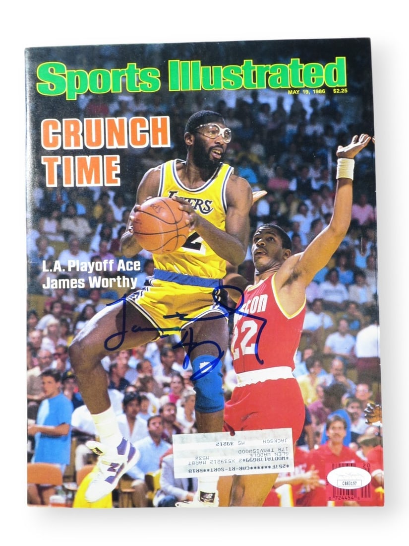 James Worthy Autographed Sports Illustrated Magazine 1986 JSA Certified (1 of 3)