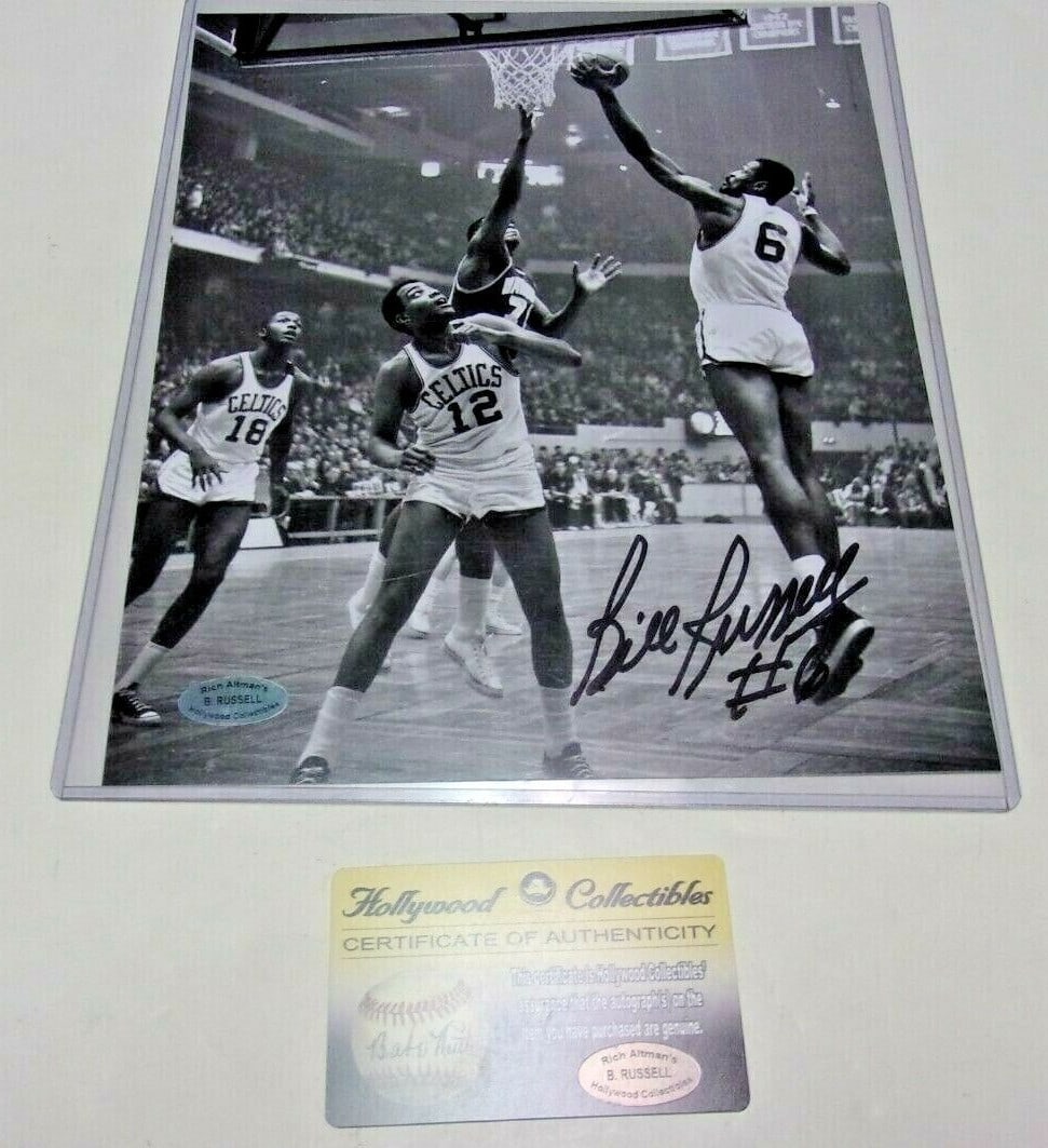 Signed Bill Russell 8x10 Original Boston Celtics Hall of Fame Basketball Photo: Signed Bill Russell 8x10 Original Boston Celtics Hall of Fame Basketball Photo This is an original 8x10 photo featuring Bill Russell of the Boston Celtics, Hall of Fame 1975. The photograph has been s