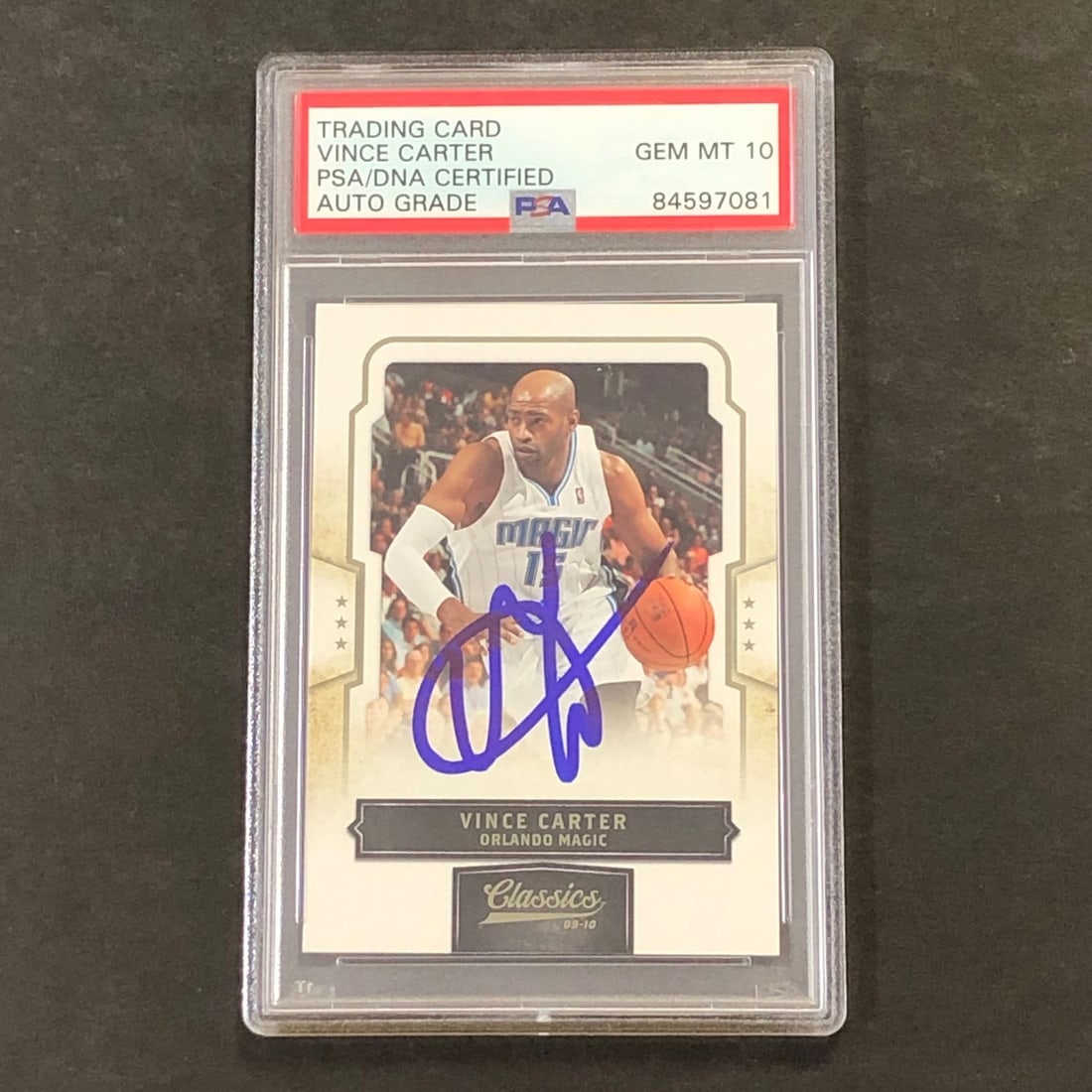 Vince Carter autographed 2009-10 Classics #77 PSA DNA slabbed card (1 of 2)