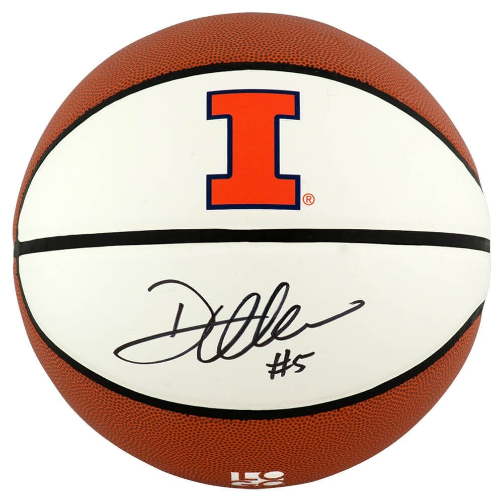 Illinois Fighting Illini Basketball Signed by Deron Williams with COA: Illinois Fighting Illini Basketball Signed by Deron Williams with COA This is a full size white Logo Brand basketball signed by Deron Williams of the Illinois Fighting Illini. The basketball is an ori
