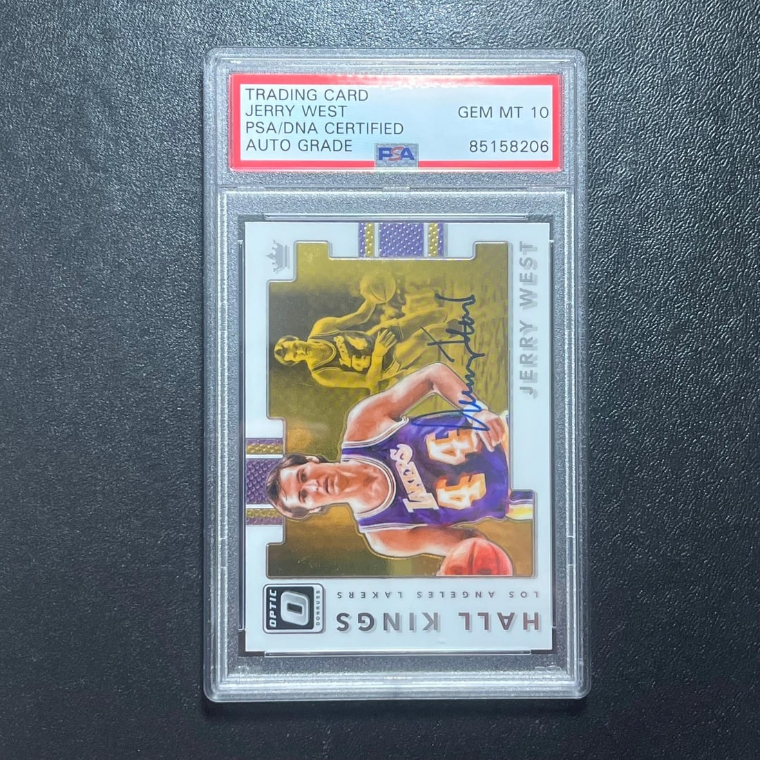 2017-18 Panini Donruss Optic Jerry West Signed Card AUTO 10 PSA: 2017-18 Panini Donruss Optic Jerry West Signed Card AUTO 10 PSA This listing features a 2017-18 Panini Donruss Optic #12 Jerry West signed card, showcasing the legendary player's autograph. The signat