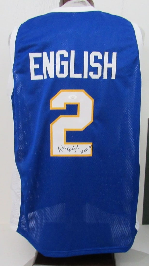 Denver Nuggets Blue Jersey Signed and Inscribed by Alex English HOF JSA Authenticated (1 of 4)