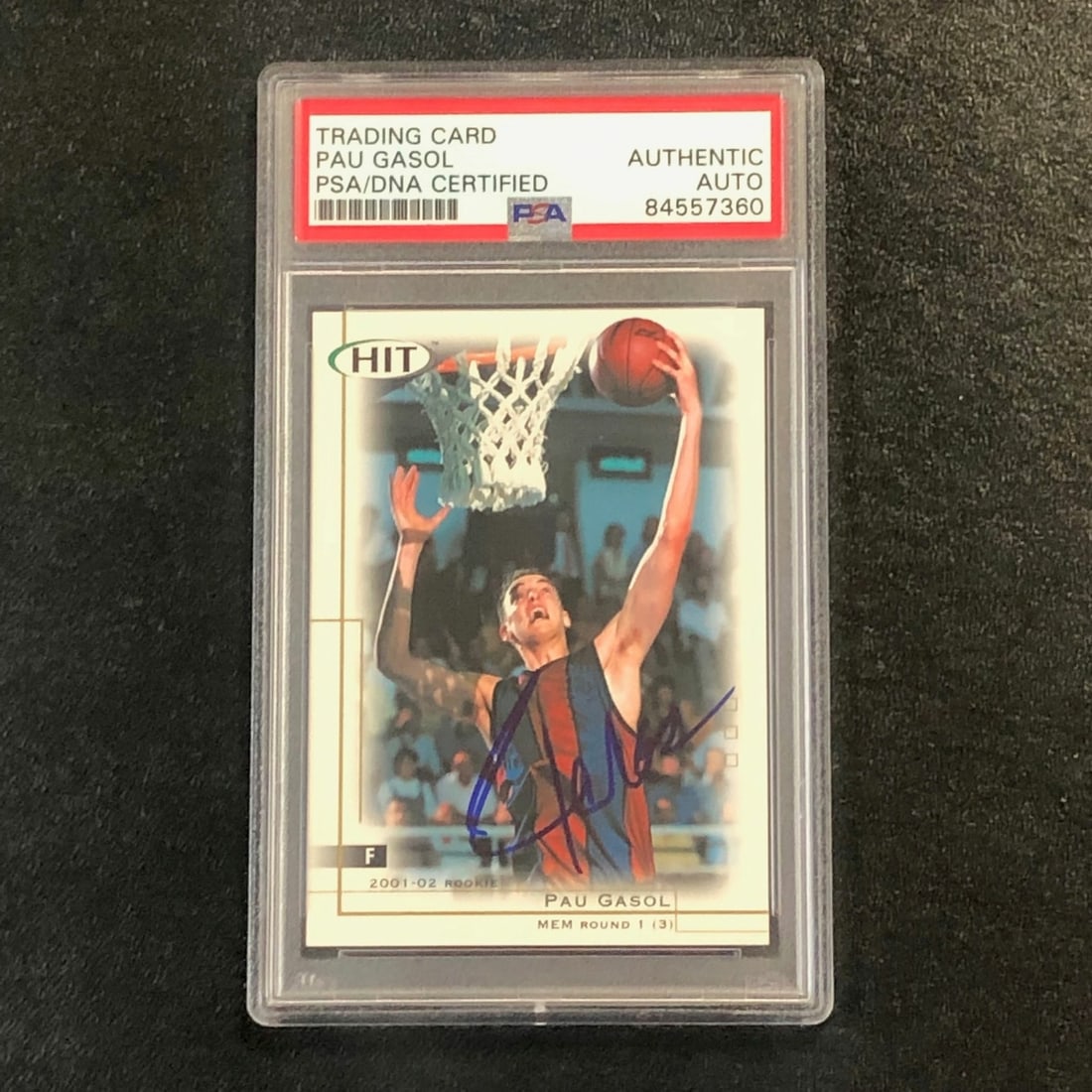 2001-02 Sage Hit Pau Gasol Signed Card PSA Authenticated Grizzlies (1 of 2)