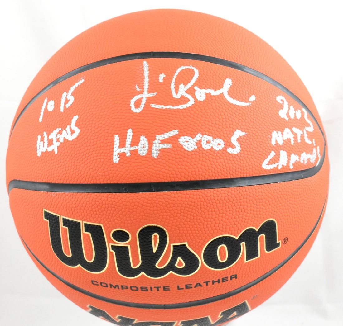 NCAA Wilson Basketball Signed by Jim Boeheim with Three Noted Stats Beckett Hologram (1 of 5)