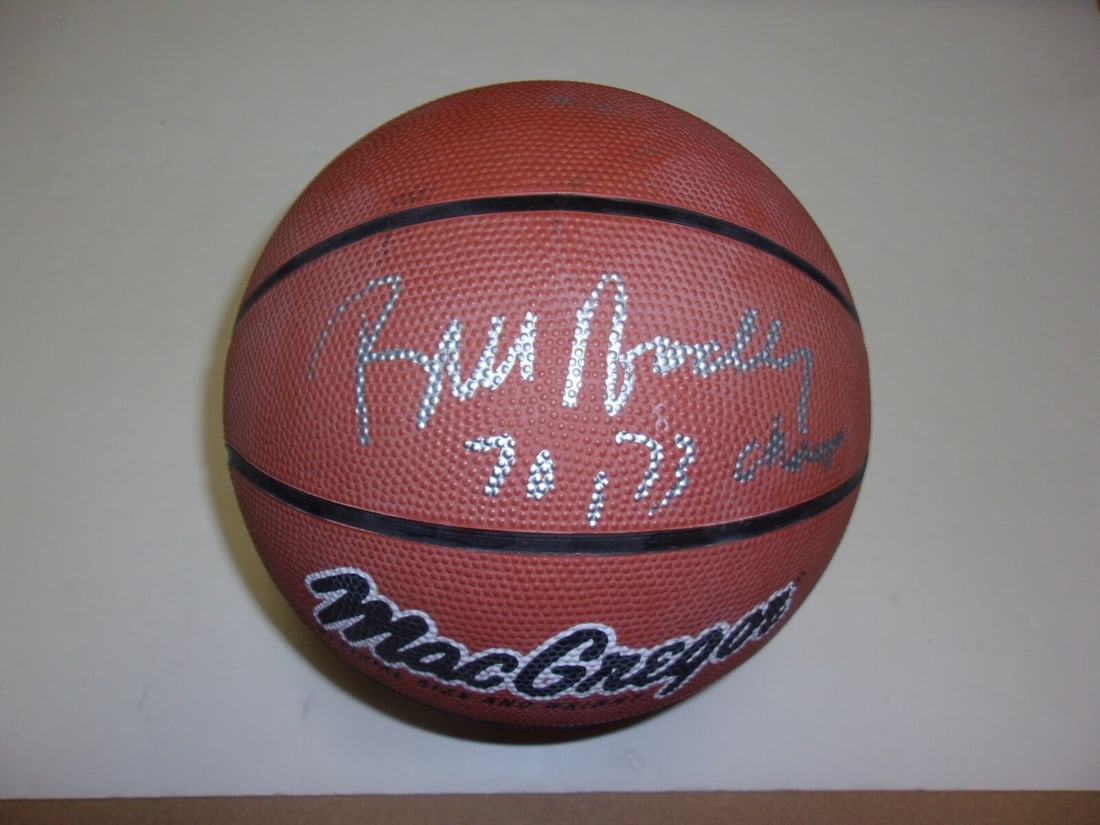 Signed Basketball by Bill Bradley with COA Celebrating Knicks Championships (1 of 1)