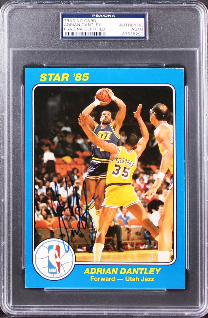 Adrian Dantley Signed 5x7 1985 Star NBA Court Kings Card PSA/DNA Utah Jazz (1 of 2)
