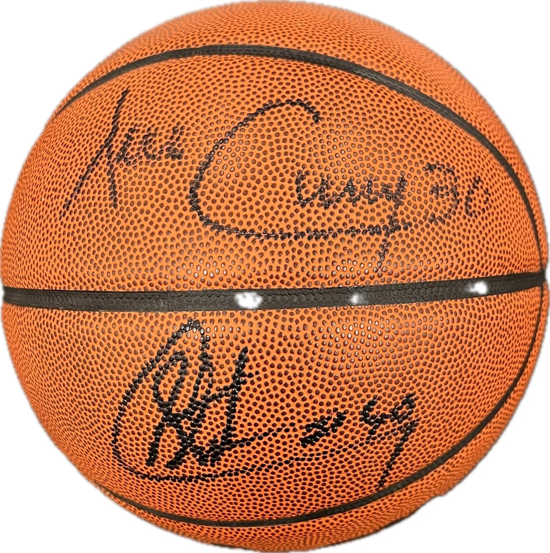 PSA DNA authenticated Stephen and Dell Curry signed basketball (1 of 3)