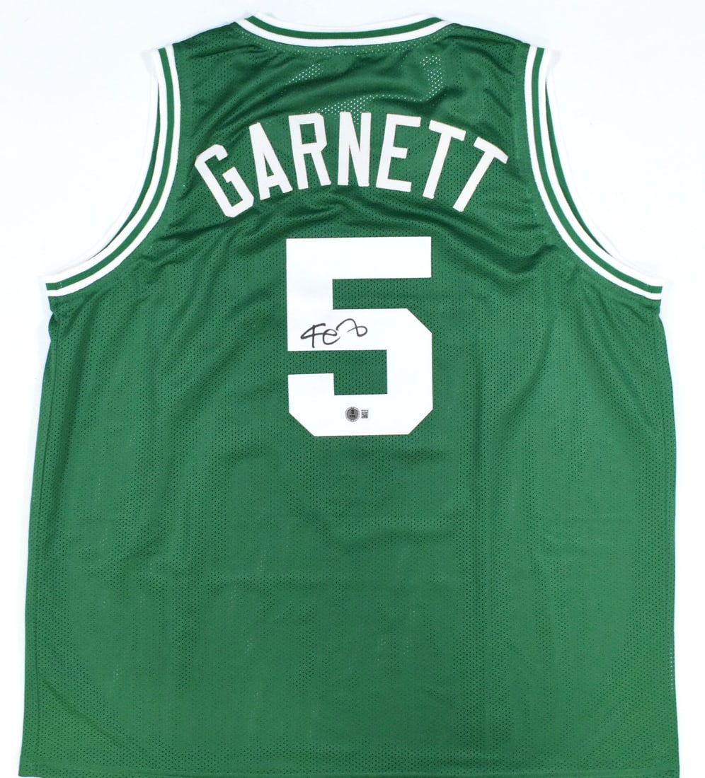 Boston Celtics Kevin Garnett autographed green pro style jersey Beckett hologram (1 of 3)