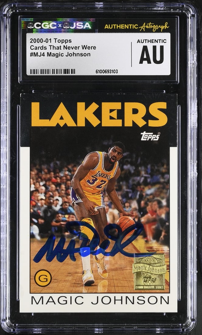 Magic Johnson 2000-01 Topps Basketball Card Signed CGC JSA Authenticated #MJ4 (1 of 2)