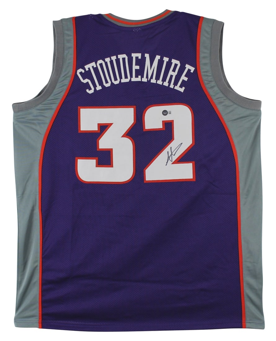 Amar'e Stoudemire Signed Purple Pro Style Jersey BAS Witnessed Phoenix Suns: Amar'e Stoudemire Signed Purple Pro Style Jersey BAS Witnessed Phoenix Suns This authentic purple pro style jersey has been personally signed by Amar'e Stoudemire, a prominent player of the Phoenix Su
