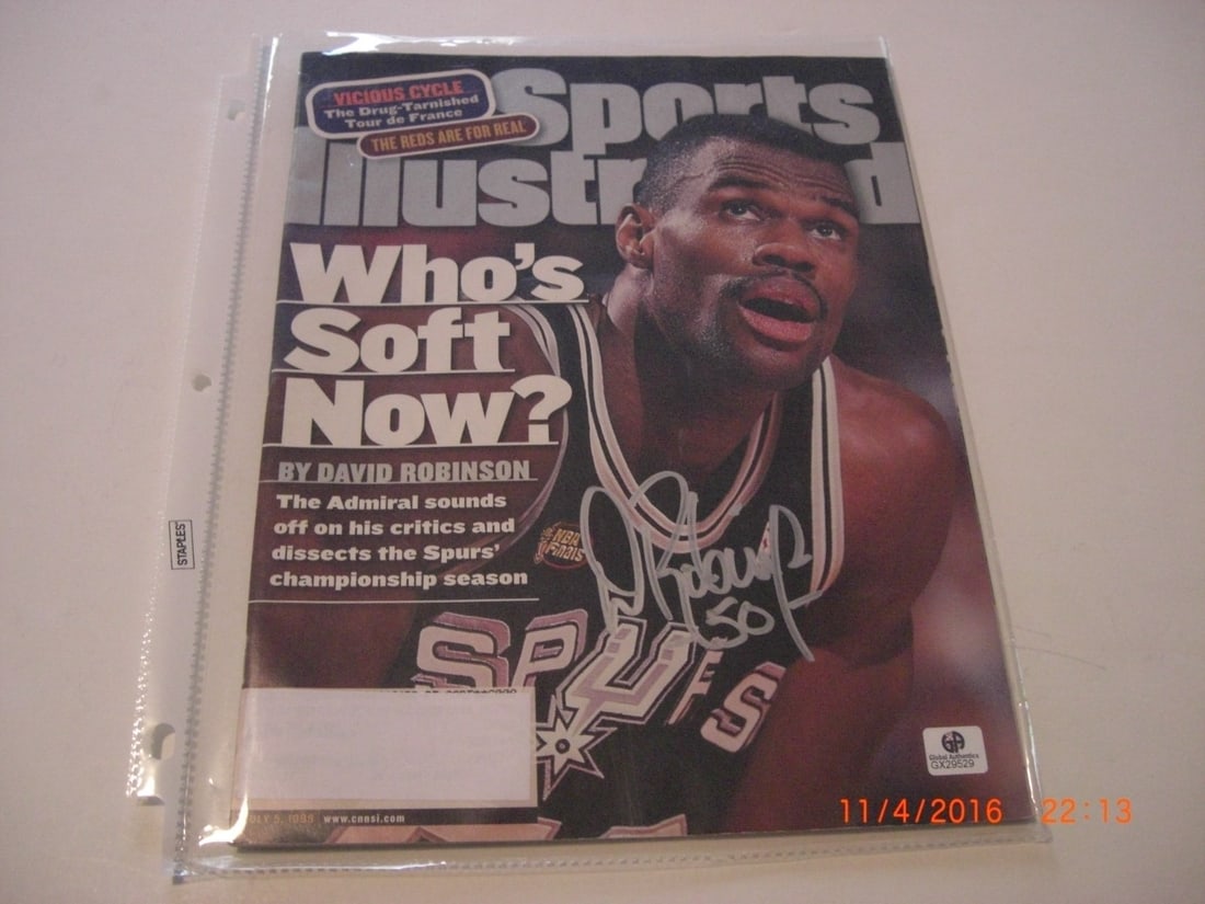 Signed Sports Illustrated Magazine David Robinson Hologram San Antonio Spurs (1 of 1)