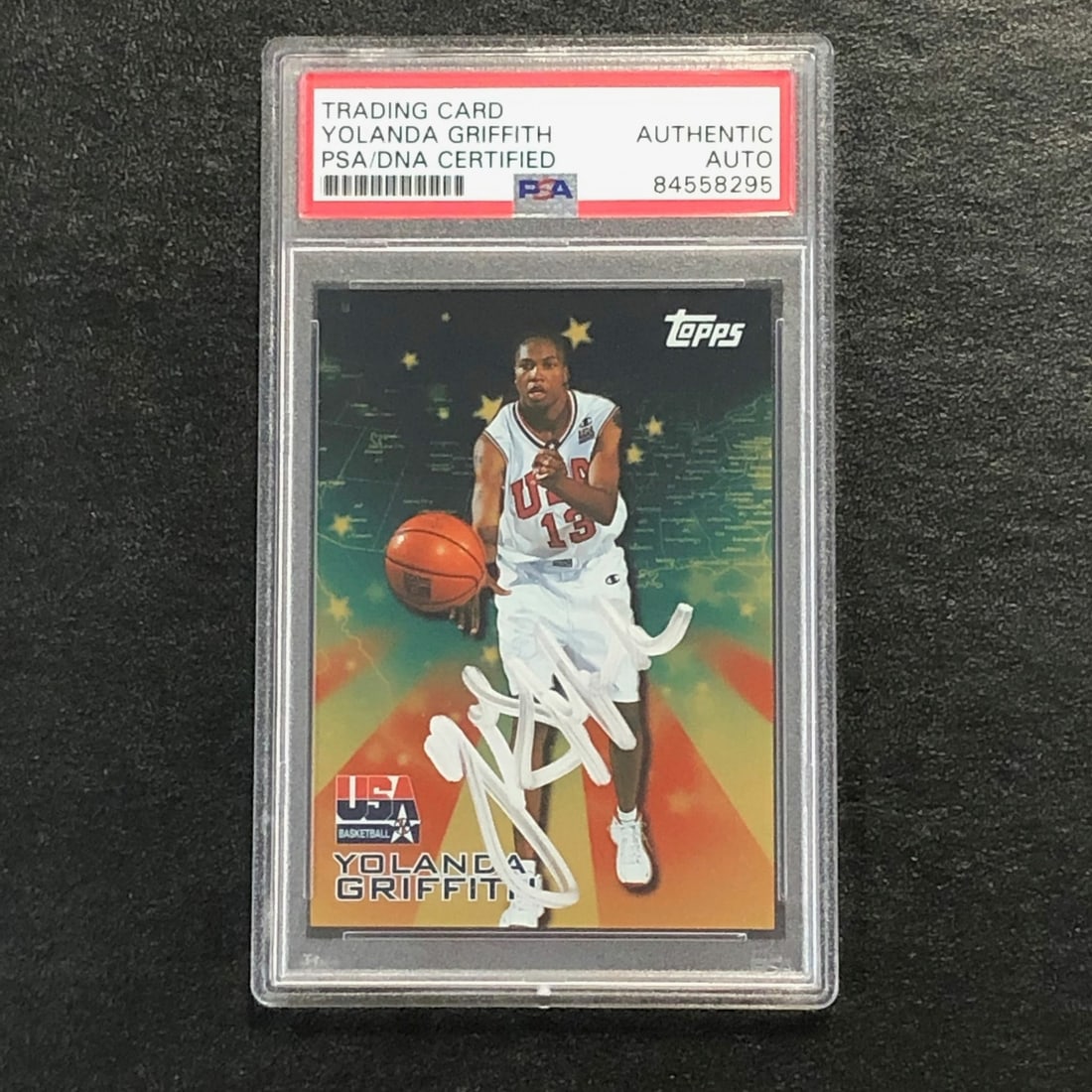 2000 Topps Team USA #19 Yolanda Griffith Signed Card PSA Authenticated (1 of 2)
