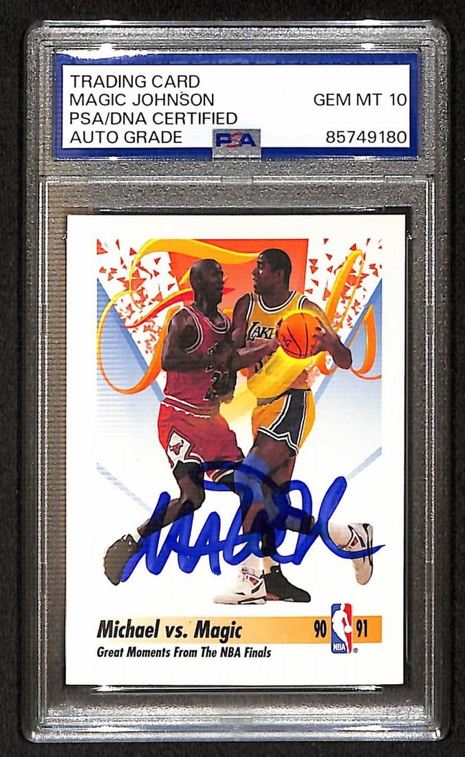 1991-92 Skybox Magic Johnson Card 333 PSA/DNA 10 Autographed Basketball (1 of 2)