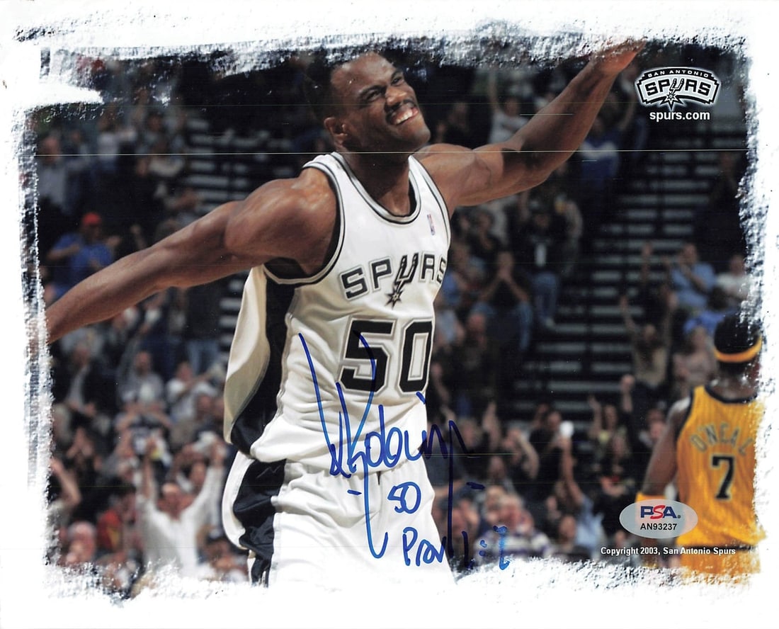 David Robinson Autographed 8x10 Photo PSA/DNA San Antonio Spurs: David Robinson Autographed 8x10 Photo PSA/DNA San Antonio Spurs This is an original 8x10 photograph of David Robinson, the legendary basketball player known for his time with the San Antonio Spurs. Th