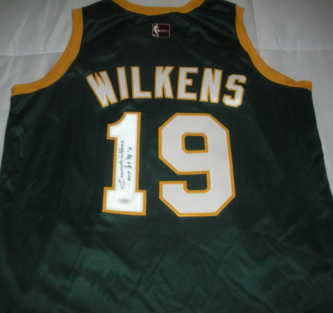 Majestic Seattle Sonics Jersey Signed by Lenny Wilkens with JSA COA: Majestic Seattle Sonics Jersey Signed by Lenny Wilkens with JSA COA This is a pre-owned, officially licensed Majestic jersey signed by Lenny Wilkens of the Seattle Sonics. The jersey comes with JSA/CO