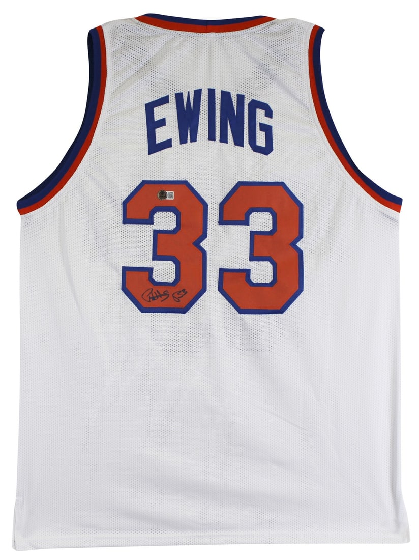 Patrick Ewing Signed White Pro Style Jersey BAS New York Knicks (1 of 3)