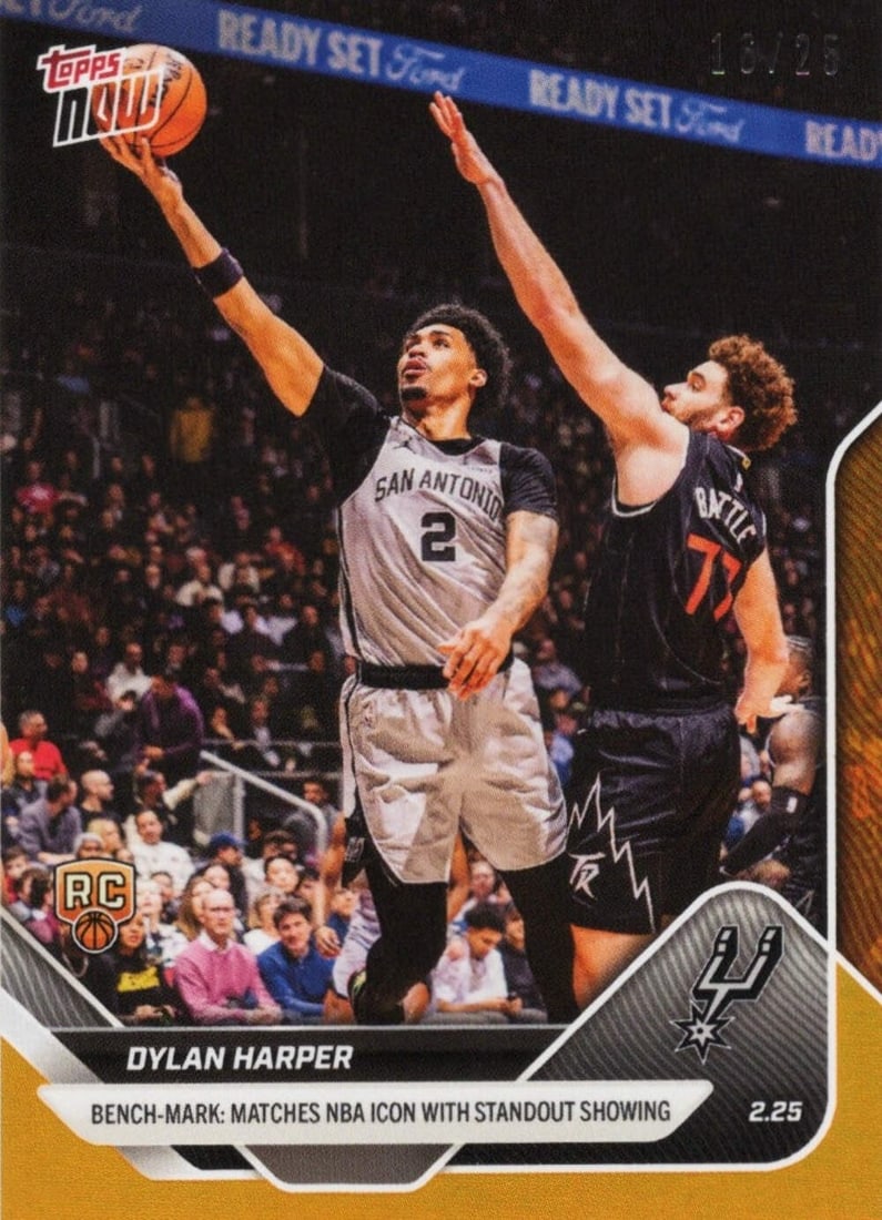 Dylan Harper Orange Foil Rookie Card Topps Now #183 Spurs NBA /25 (1 of 2)