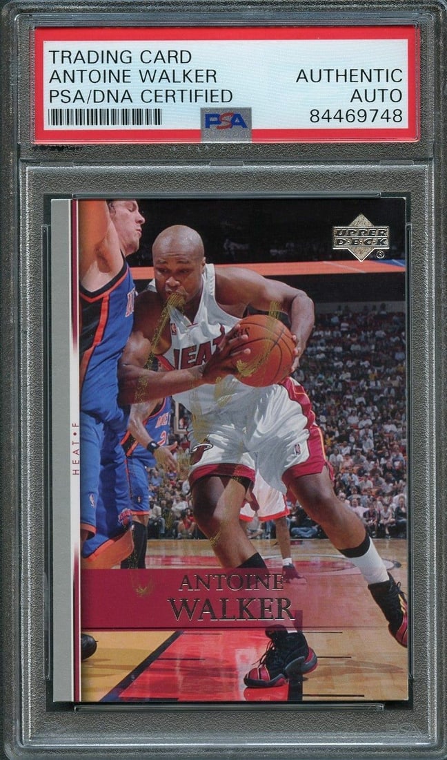 2007-08 Upper Deck Antoine Walker Signed Card PSA Authenticated Heat (1 of 2)