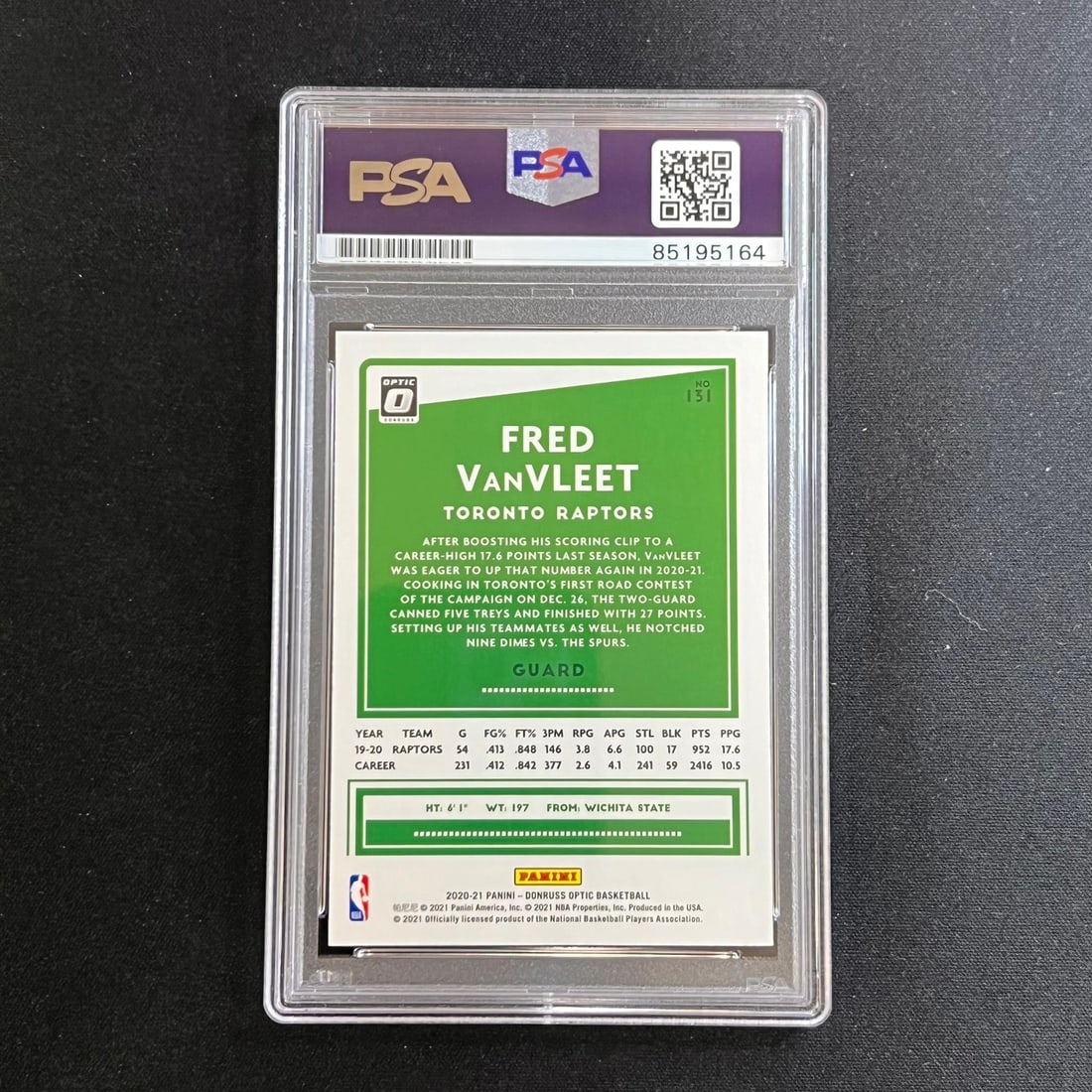 2020-21 Panini Donruss Optic Fred VanVleet Signed Card AUTO PSA/DNA: 2020-21 Panini Donruss Optic Fred VanVleet Signed Card AUTO PSA/DNA This listing features a 2020-21 Panini Donruss Optic #131 card signed by Fred VanVleet, the talented player known for his time with 