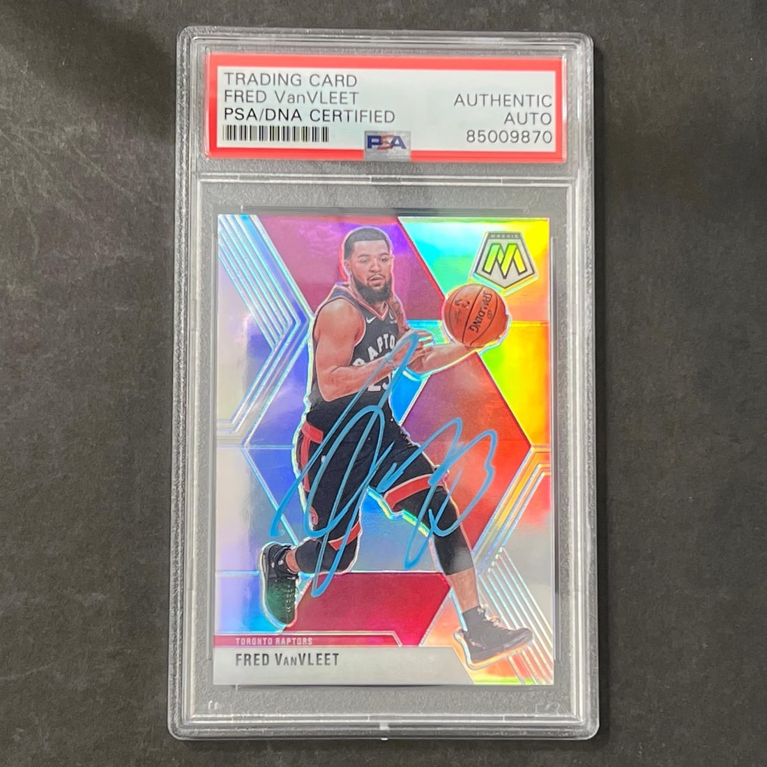 2019-20 Panini Mosaic #9 Fred VanVleet Autographed Card PSA/DNA Raptors: 2019-20 Panini Mosaic #9 Fred VanVleet Autographed Card PSA/DNA Raptors This listing features a 2019-20 Panini Mosaic #9 card autographed by Fred VanVleet, a standout player for the Toronto Raptors. T