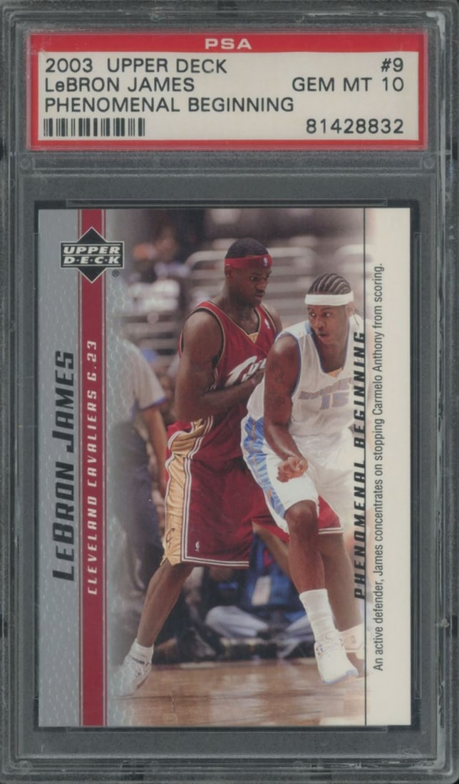 2003-04 Upper Deck LeBron James #9 Rookie Card PSA 10 (1 of 2)