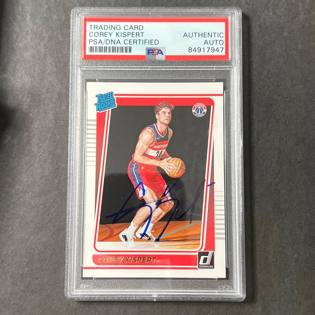 2021-22 Panini Donruss Corey Kispert Signed Card PSA Authenticated (1 of 2)
